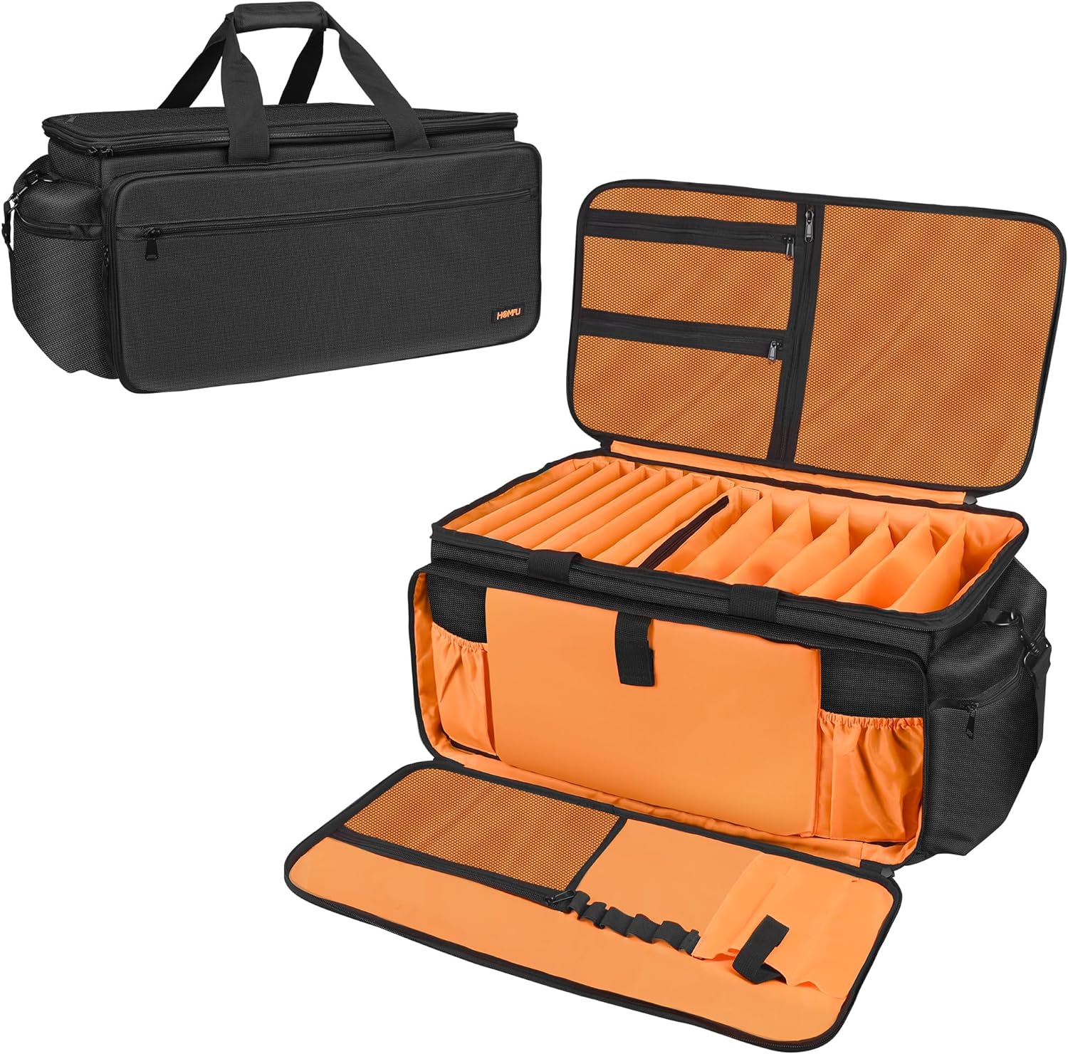 HOMFU DJ Gear Gig Bag High Capacity DJ Cable File Bag with Multi-function Pockets and Detachable Padded Bottom Travel Gig Bag for Cords Sound Equipment DJ Gear Outdoors